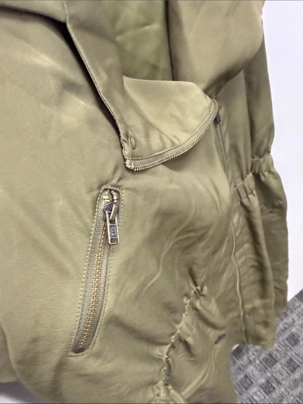 Gianni Bini Olive Sleeveless Utility Vest Dress with Zip Sz 12‎